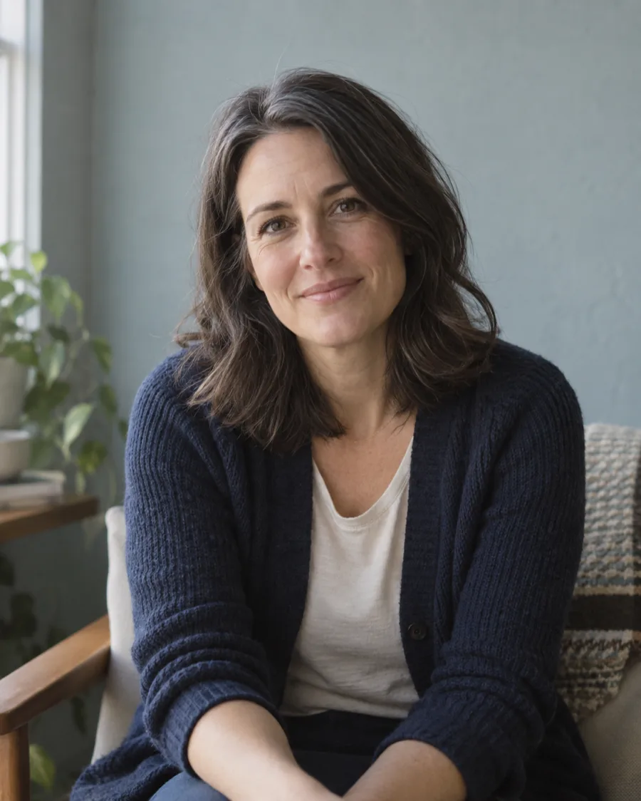 Lena Markovic, licensed counselor, seated in her Portland office